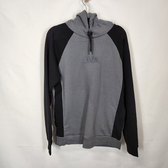 NWT RIVER ISLAND Mens River Island Grey RVR colour block muscle fit hoodie Large - Picture 6 of 11